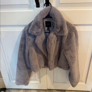 Forever 21 Plush Teddy Jacket in Light purple/lavender
